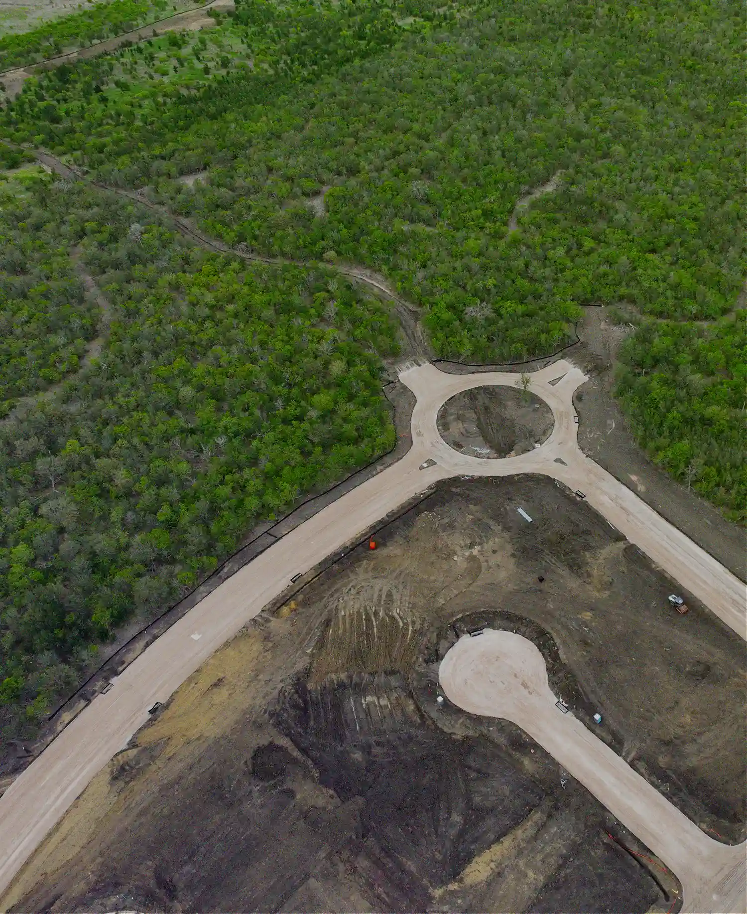 Civil Engineering advisory birds-eye view of land development