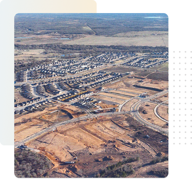 Civil Engineering 1 birds-eye view of a subdivision development