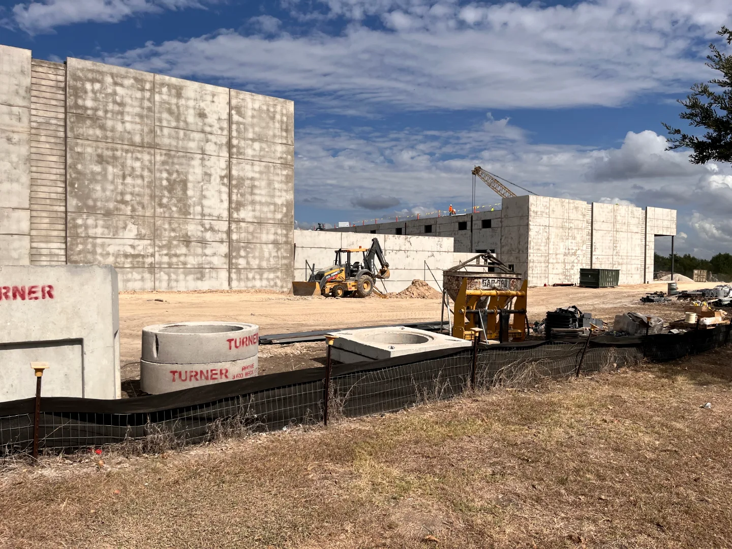 Site Plan A showing lift station layout and force main routing, Decker General, Austin TX — Mahoney Engineering