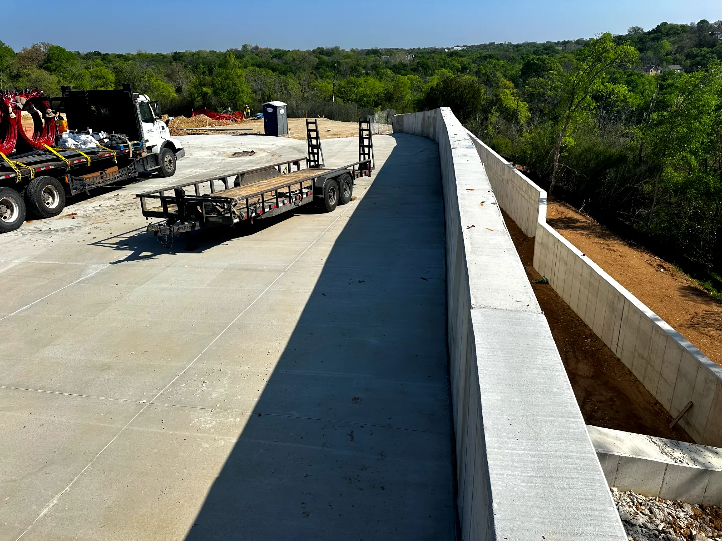 Site Plan A showing lift station layout and force main routing, Decker General, Austin TX — Mahoney Engineering