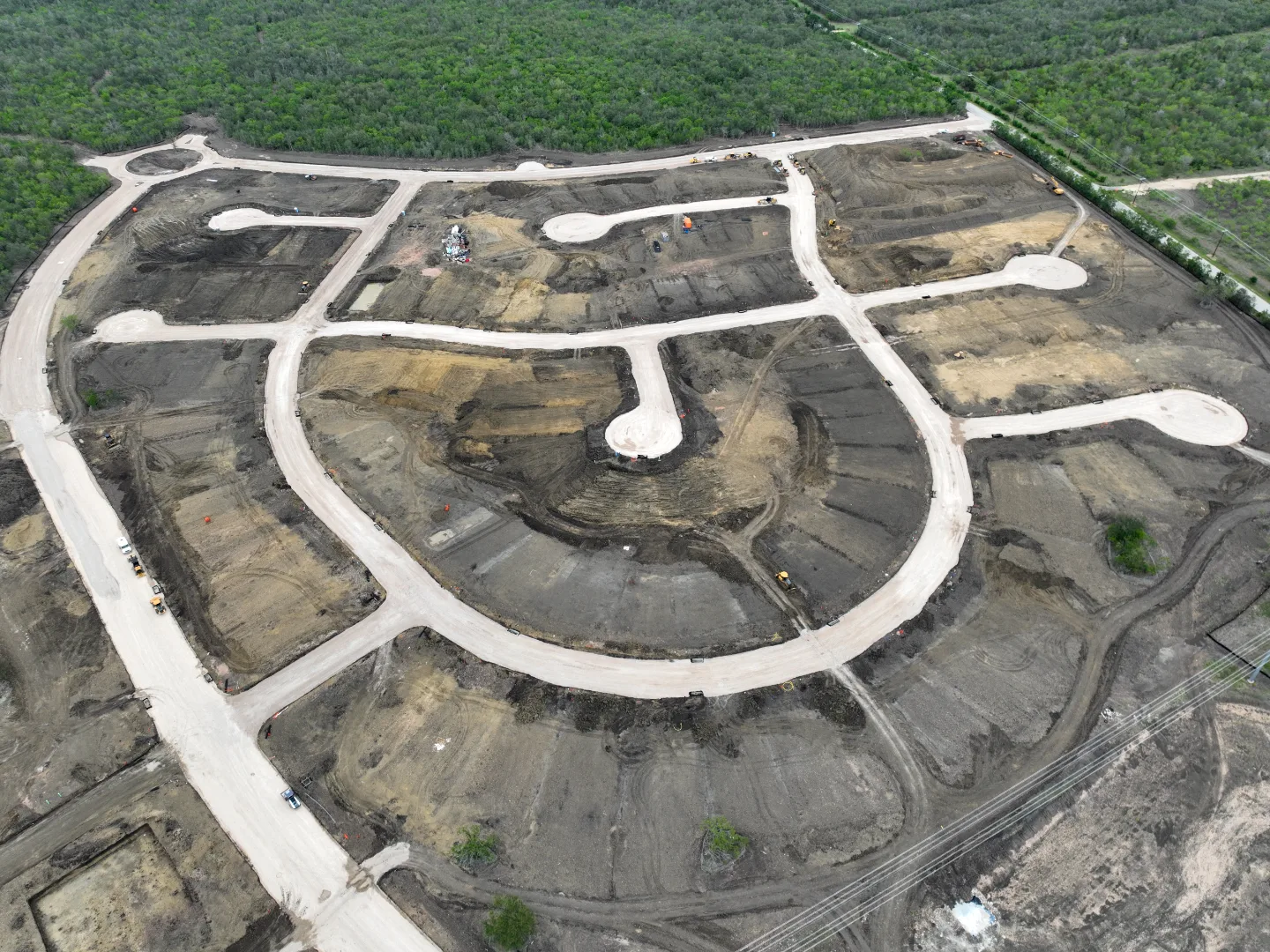 Site Plan A showing lift station layout and force main routing, Decker General, Austin TX — Mahoney Engineering